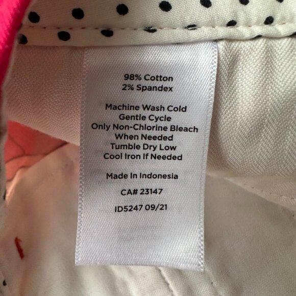 Talbots Pants Womens 10 34x25 Perfect Crop Floral Bright Mid Rise - Picture 6 of 14